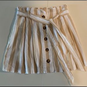Striped paper bag skirt